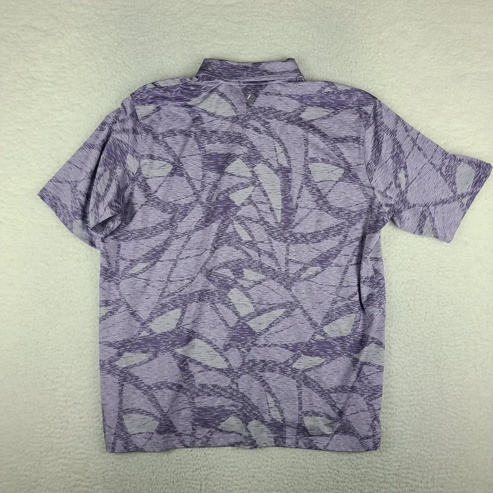 Johnston Murphy Polo Shirt Mens XL Purple Geometric Performance XC4 Short Sleeve